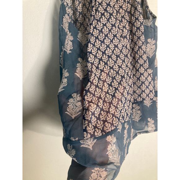 Joie Silk Tank Sleeveless Boho Babe Festival 100% Silk Camisole Blockprint Sz S - Picture 5 of 7